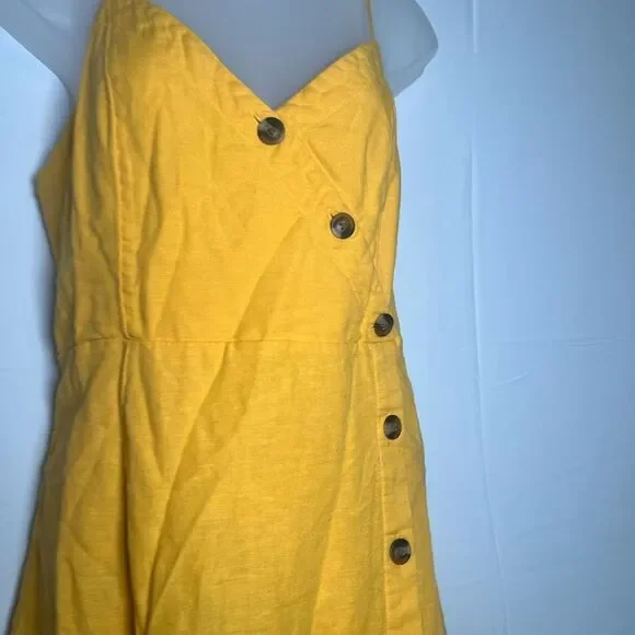 American Eagle Outfitters Sunlit Yellow Buttoned Mini Dress - Picture 8 of 10